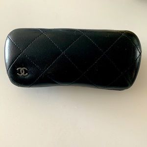 Chanel leather quilted eyeglass/sunglass case